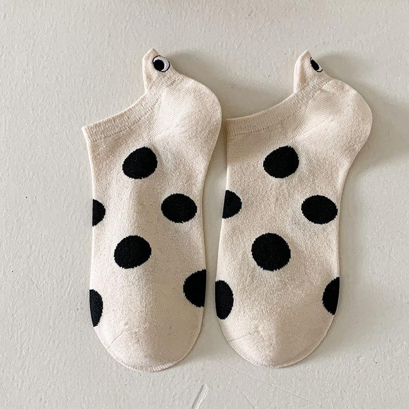 Ladies' Summer Thin Cartoon Heel Ear and Eye Invisible Short Socks
