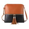 Women's Crossbody Shoulder Bag with Double Tassels and Front Pocket Zipper - In Stock and Trending