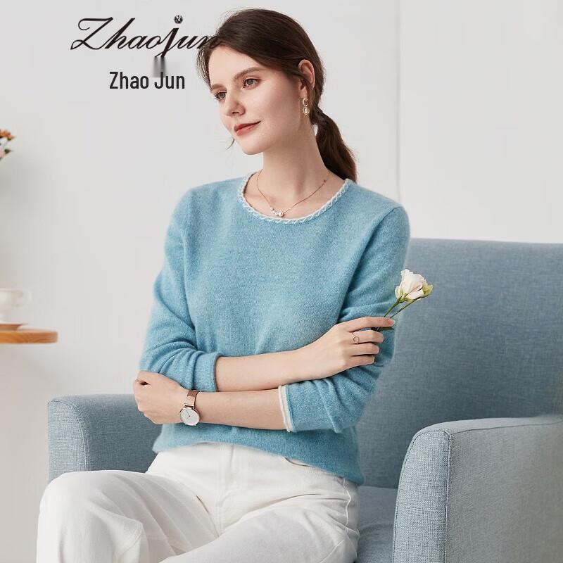 Zhaojun Women's Cashmere Round Neck Sweater
