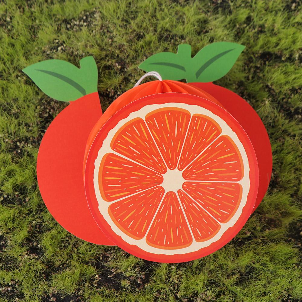 12pcs Festival Orange Honeycomb Ball Pendant Fruit Wall Hanging Ornament Hawaii Party Birthday