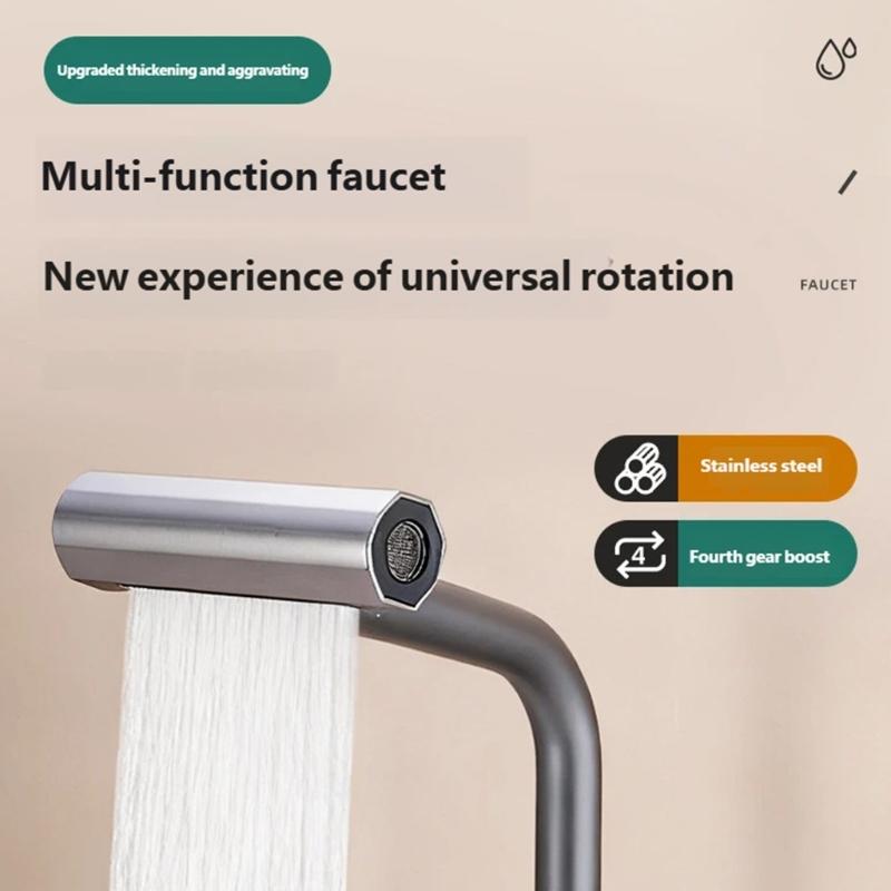 Spatter Proof Water Saving Kitchen Tap 360 Swivels Sink Basins Faucet Quick Installation Single Handle Sink Faucet
