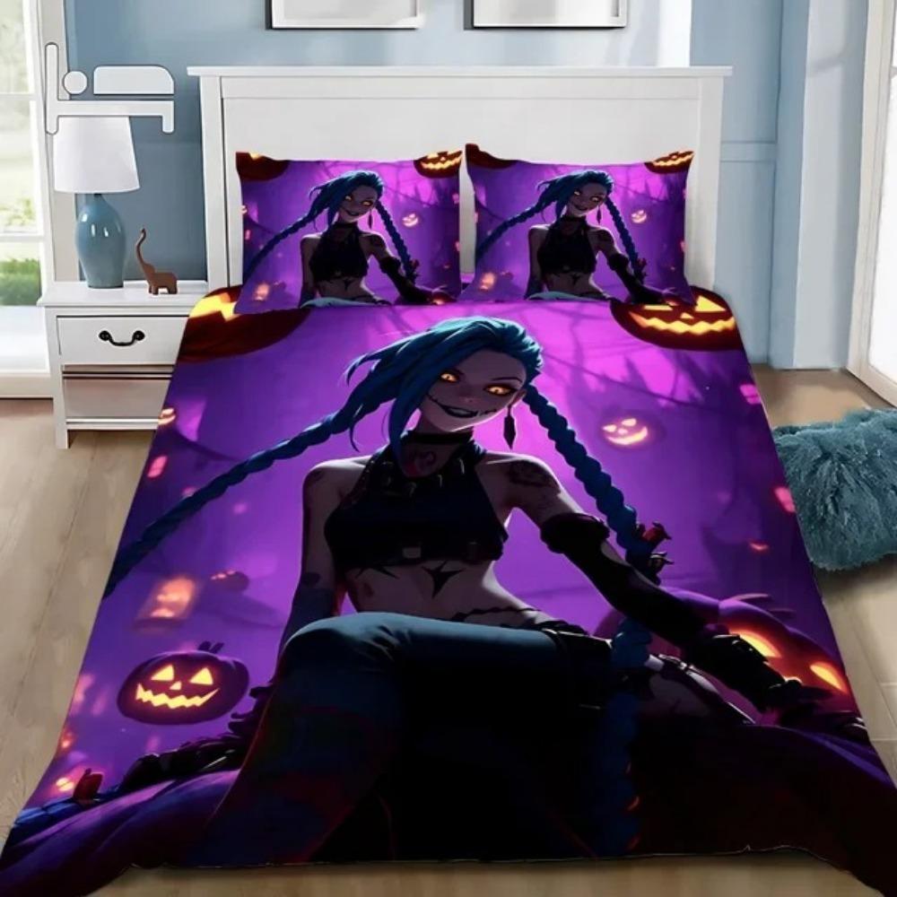Anime 3D Print  Arcane Down duvet cover pillowcase LOL Jinx Adult Boy Girl Bedroom Decoration Single Double Size Bed size