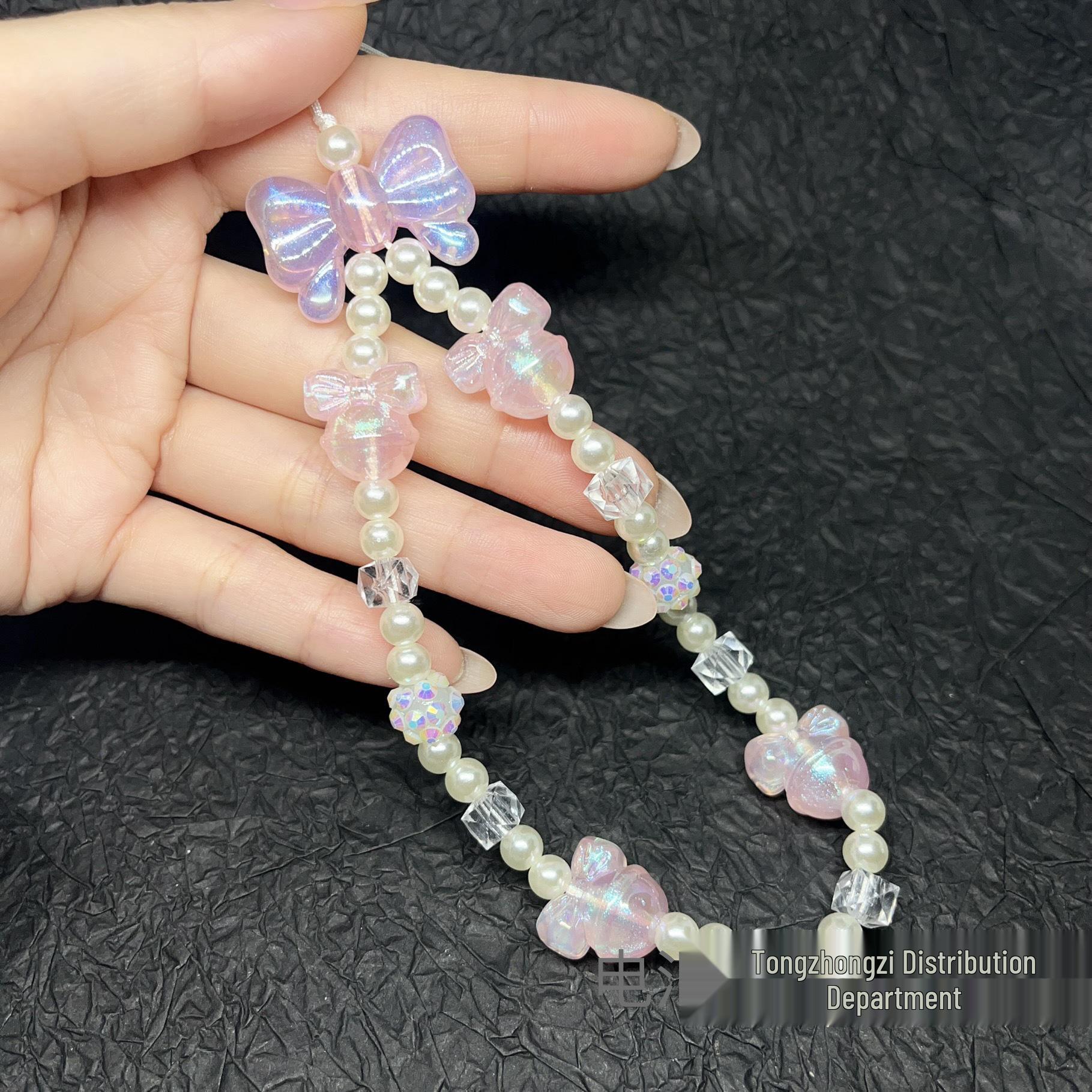 Women s Crystal Bow Versatile Phone Lanyard with Pendant