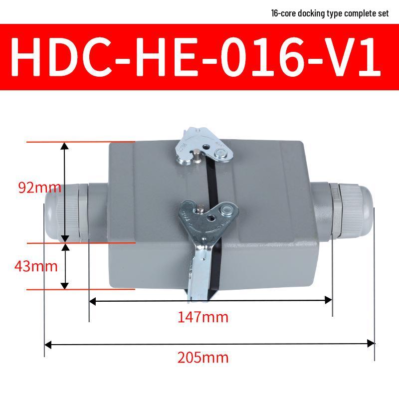 Heavy-Duty Rectangular Aviation Connector Plug & Socket: 6, 10, 16, 24, 32 Pin Options