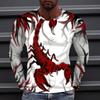 Animal Scorpion 3D Digital Printed Men's Casual and Comfortable Round Neck Long Sleeved T-shirt