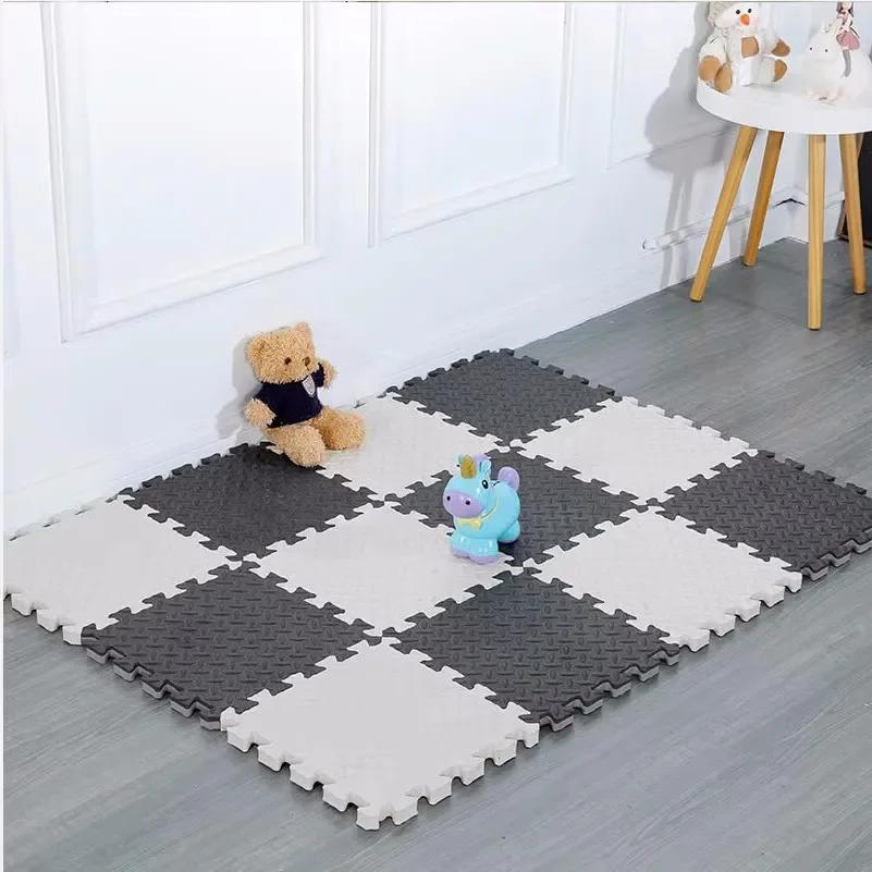 6PCS Sports Gym Mat Protection EVA Leaf Grain Floor Mats Yoga Fitness Non-Slip Splicing Rugs Thicken Shock Room Workout 30*30cm