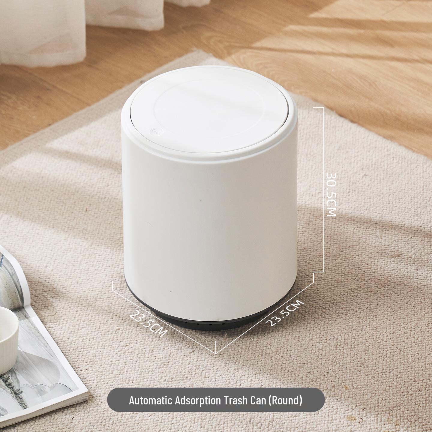 Large Capacity Pneumatic Suction Trash Can - Press-to-Open Bathroom & Living Room Waste Bin