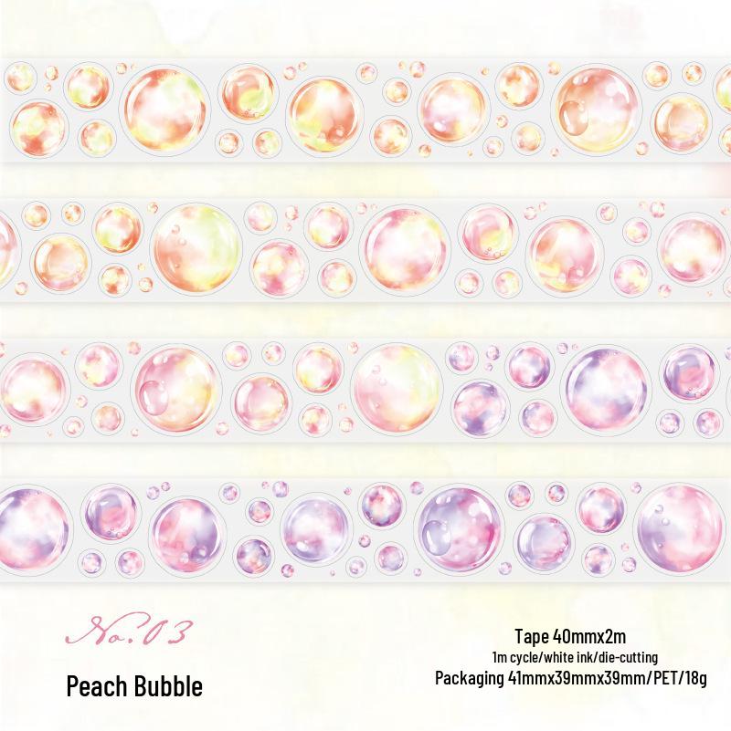 Dreamy Colorful Bubbles Die-cut Tape for Journals and DIY Decorations No Size