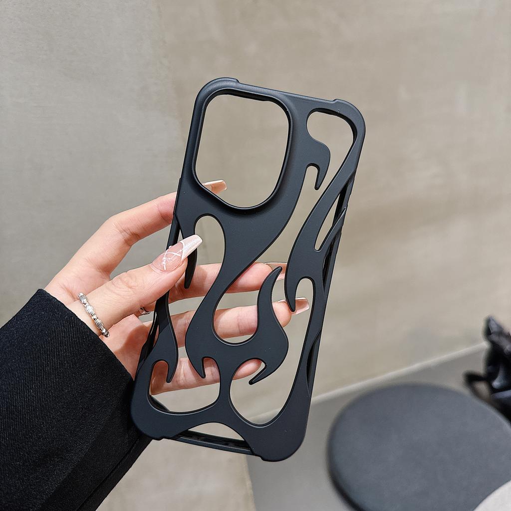 3D Flame pattern New Phone Case for iPhone 15 13 12 11 14 ProMax 16 Plus Fashion Hollow Slim Shockproof Protective soft Cover