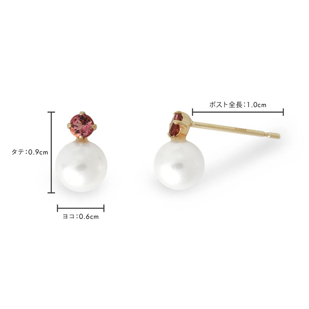 ESTELLE [WEB Exclusive] October Birthstone Pink Tourmaline K10 Yellow Gold Earrings 0242-0728-0019-0000