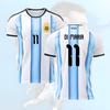 Mistrovství světa 2026 Argentina Domácí dres fotbalový tým Číslo 11 DI MARIA Unisex Fan Tričko Rychleschnoucí prodyšný fotbalový dres dámský pánský móda nové tričko