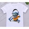 T-shirt Divertenti per Ragazzi Nuova Stampa Cartone Animato Crazy Frog Anime T-shirt per Bambini Hip-Hop Abbigliamento Maglietta Bianca a Maniche Corte Top