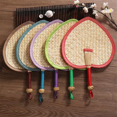 1pc Hand-Woven Woven Straw Hand Fan Old Summer Natural Environmentally Friendly Hand-Woven Fan Decorative Fan For Home Decor