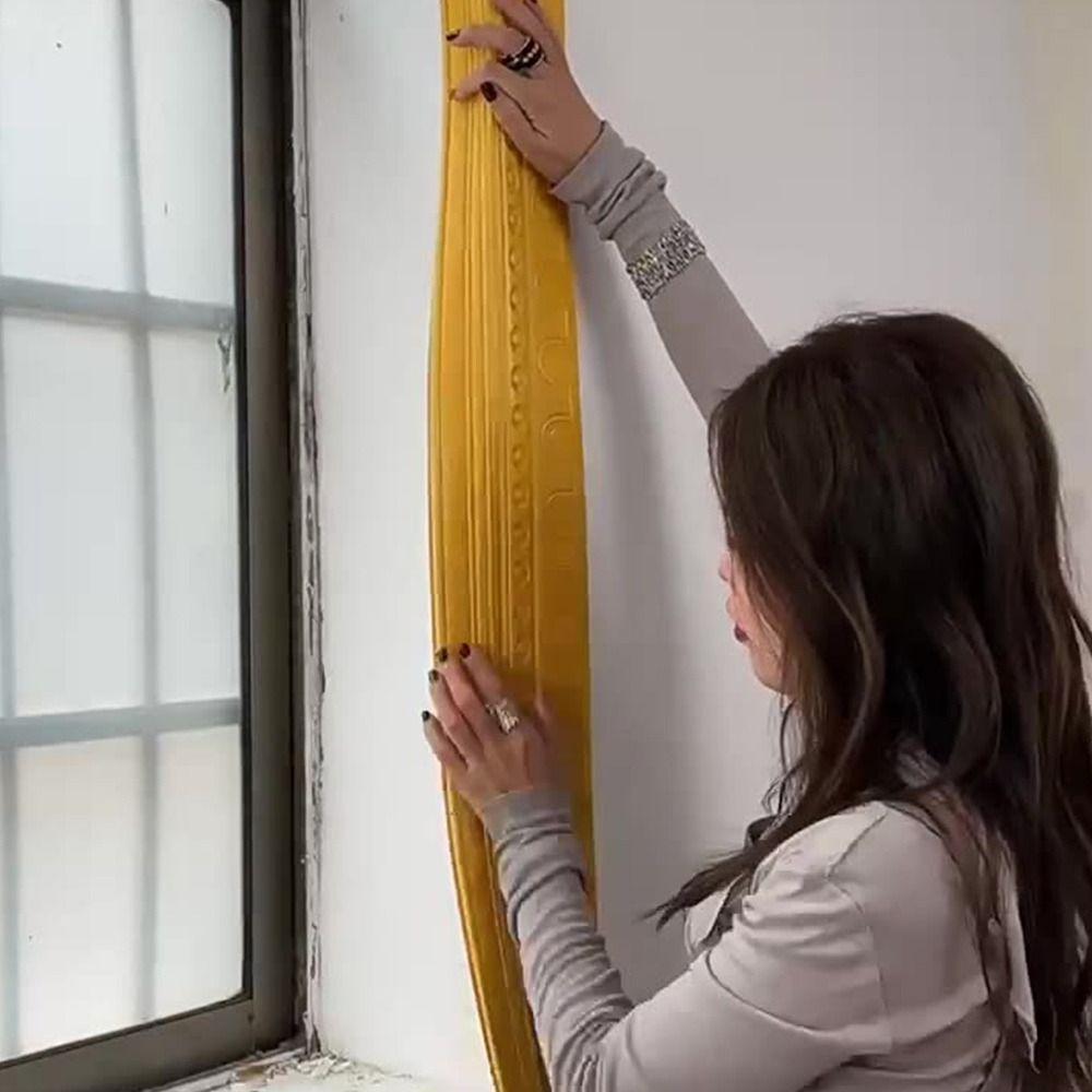 2.3m Length Wall Decor Sticker 90.55inch Size 3D Pattern Self-adhesive Border Self-adhesive Border Design Waist Line Wallpaper