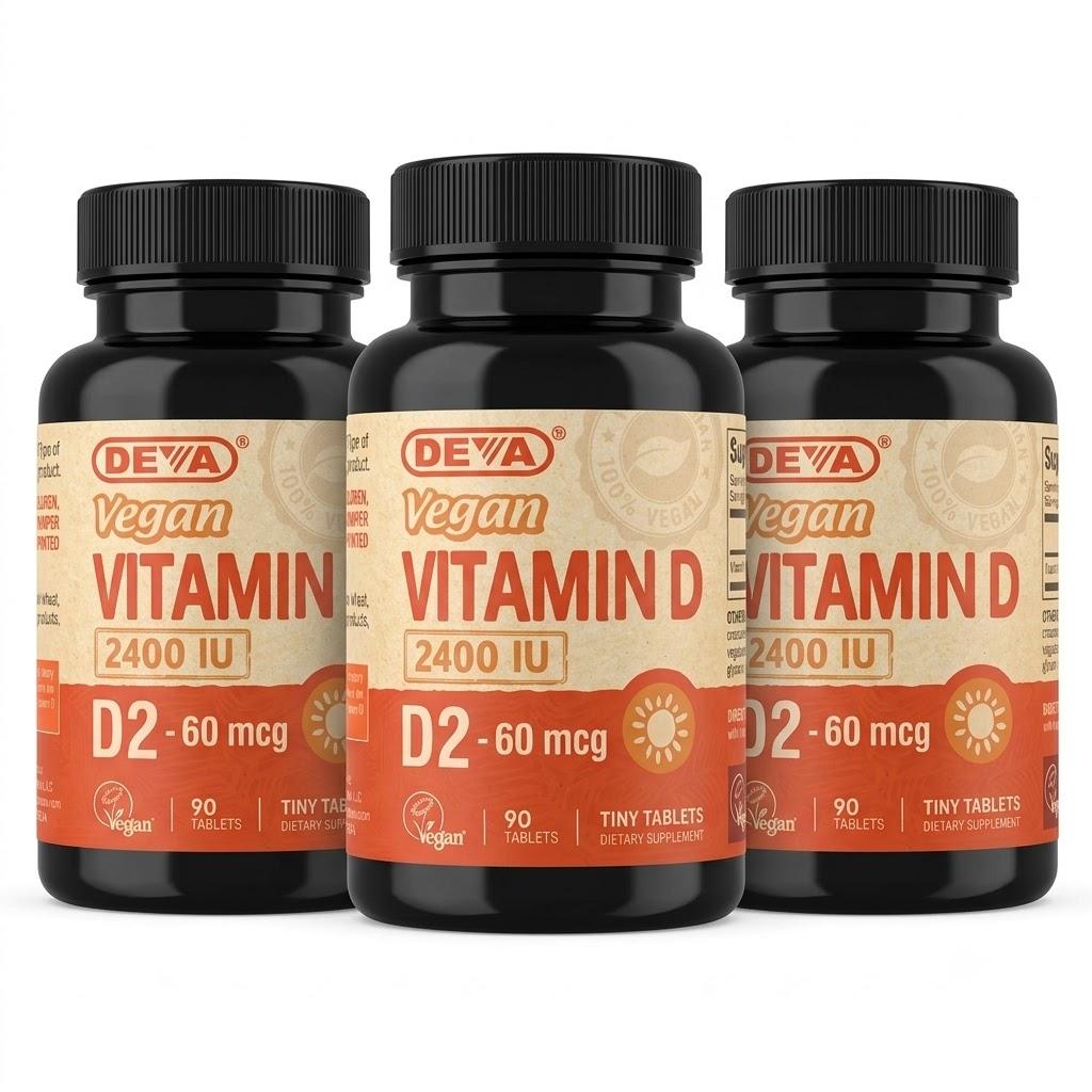 [Deva] Vegan Vitamin D D2 60mcg (2400IU) 90 Tablets