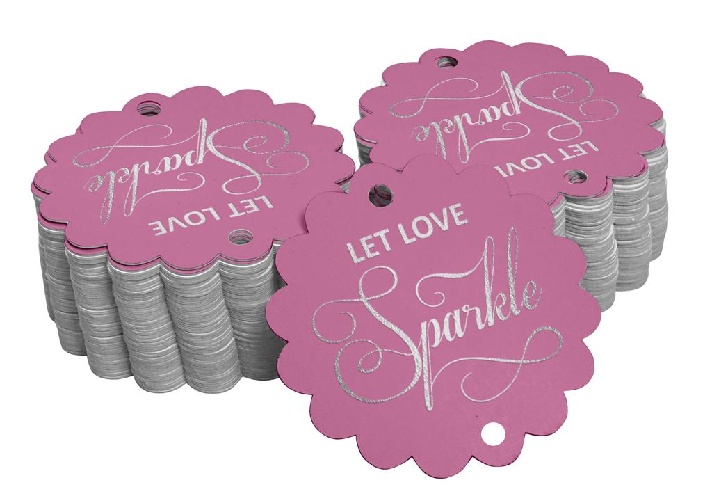 Inkdotpot 100 Pack Let Love Sparkle Wedding Favor Paper Tags Craft Real Gold Foil Hang