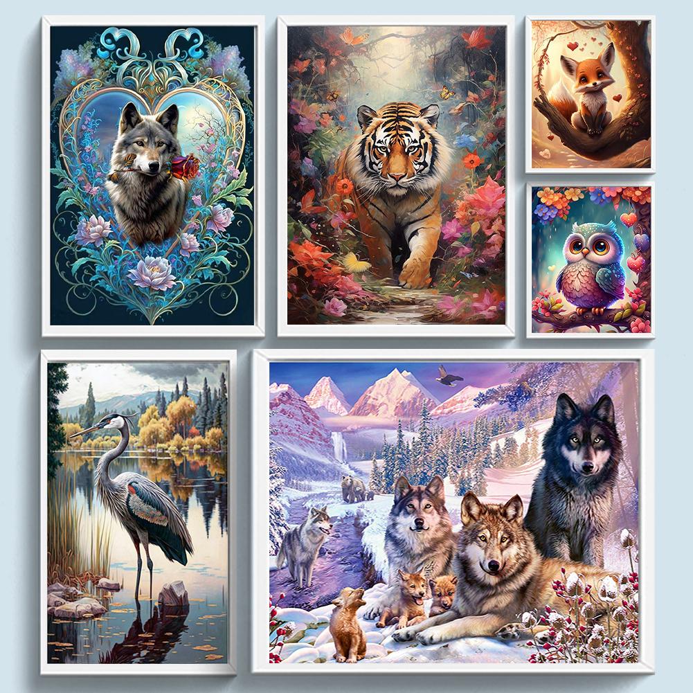 Animal Printed Cross Stitch Kit DIY 11CT Thread Art Needlework Home Wall Decor