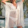 Women's Sexy See Through Lace Irregular Beach Bikini Smock with Strappy Dress