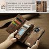 For iPhone 14 Pro Max Wallet Case with Strap Zipper Wallet Card Slots & Detachable Magnetic PU Leather Case Wallet for Women/Men