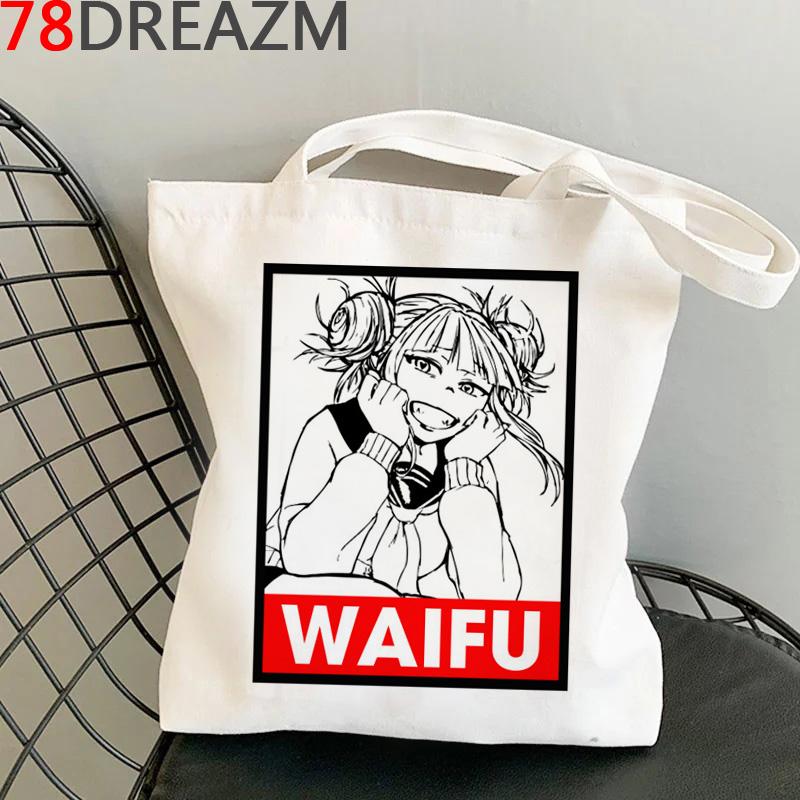 My Hero Academia nákupní taška tote eco shopper obchod s potravinami plátěná bavlněná taška tkaná sacola opakovaně použitelná zakázková