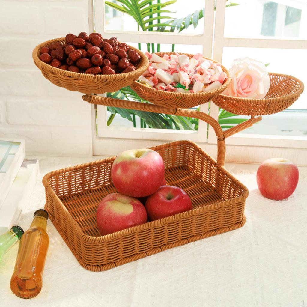 Obstkorb Präsentationsständer Kaffeetisch Mehrstöckig Gemüsehalter Aufbewahrungsschale für Lebensmittel für Snack