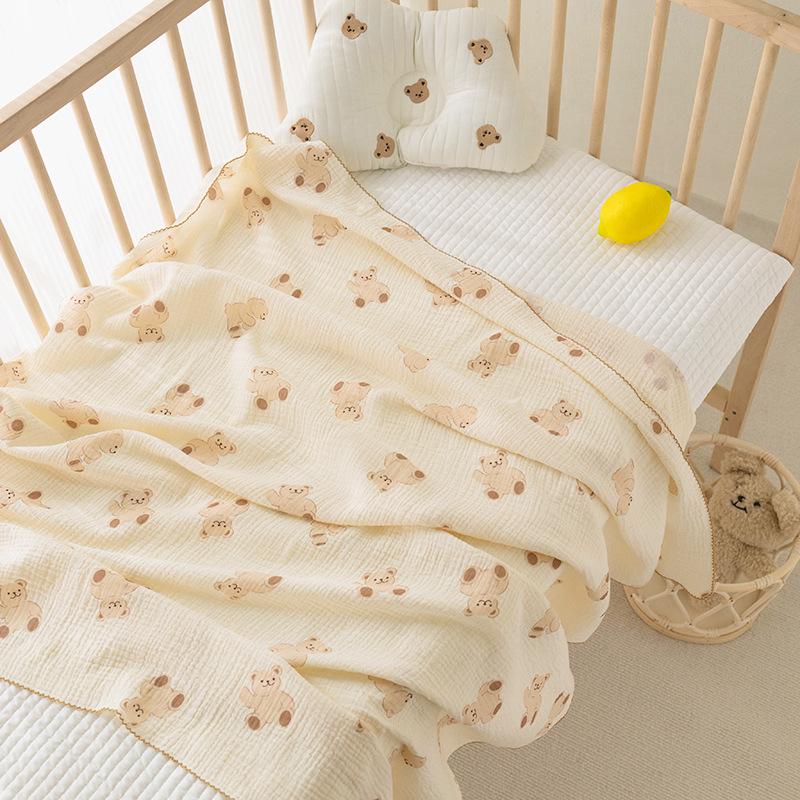 Double-Layer Cotton Gauze Baby Swaddle & Bath Towel Blanket