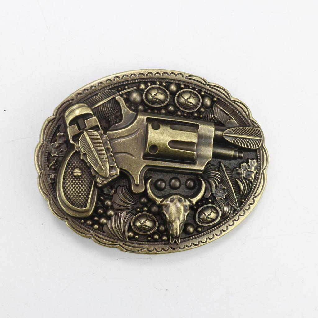 Zinc Western Denim Belt Buckle Bull Head Fishing Eagle Pistol Retro Belt Buckle Head