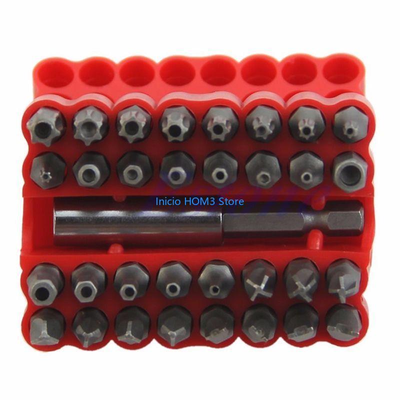 A5YD 33Pcs Security Bit Set Drill Star Spanner Torx Screwdriver with Holder New
