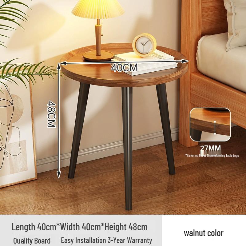 Nordic Modern Minimalist Round Solid Wood & Iron Coffee Table for Living Room or Small Apartment