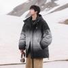 Men and women with the same hooded white duck down jacket winter new gradual change of color loose casual fashion versatile