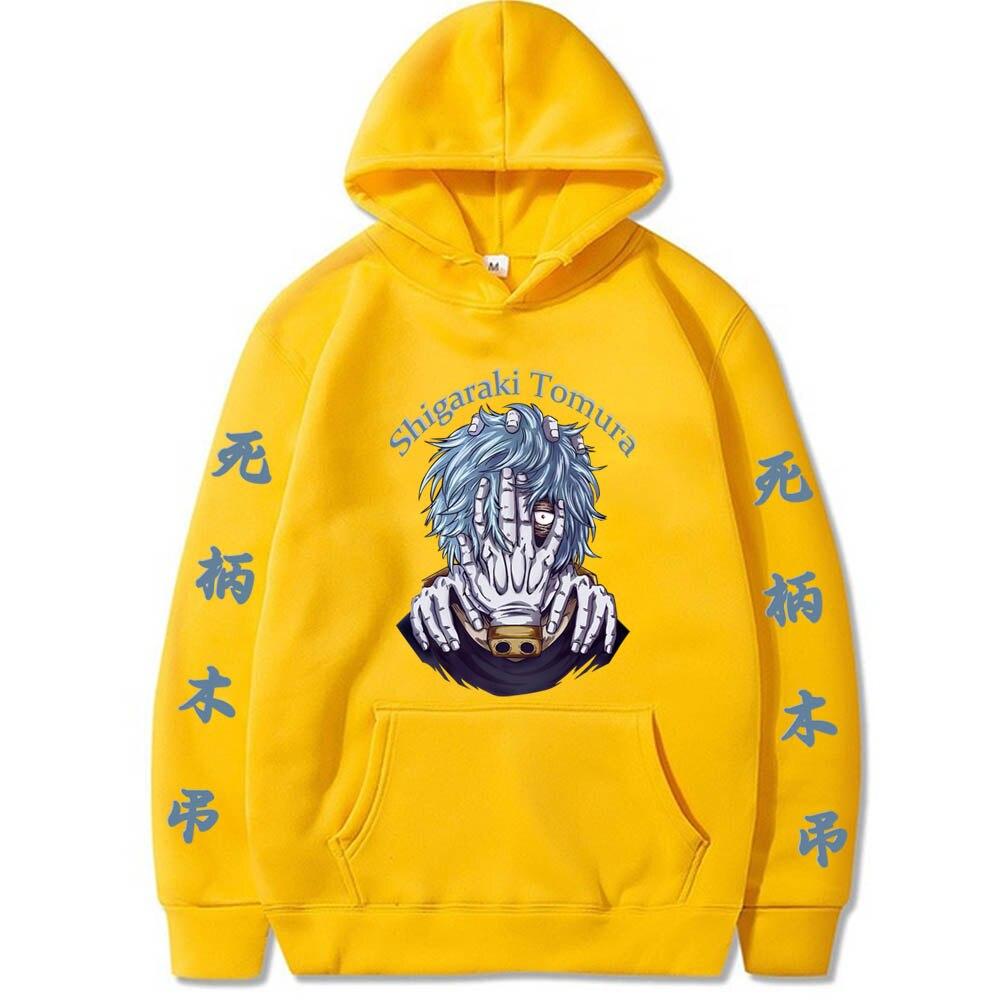 

Забавные аниме MHA Tomura Shigaraki с принтом для мужчин с длинными рукавами Harajuku My Hero Academia толстовки с принтом осень-зима унисекс толстовка 4XL жёлтый
