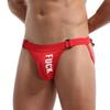 Men's Low Rise Sexy Thong Underwear Solid Color Lettered T-back Butt Lifting Temptation Double Thongs Panties for Men