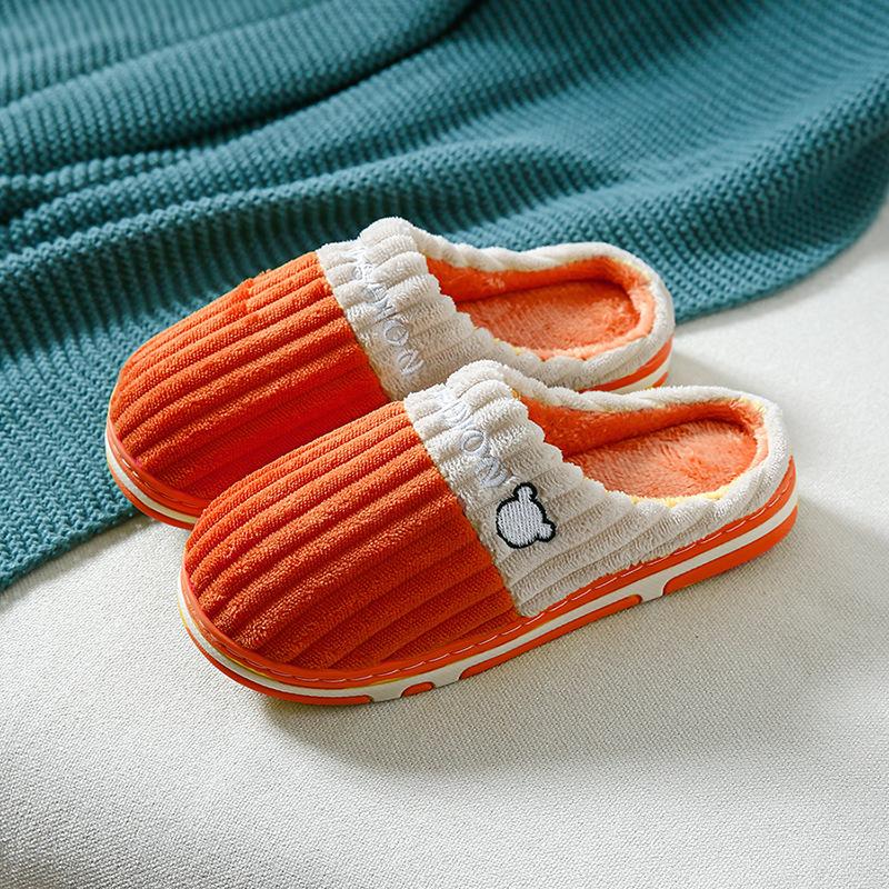 Cotton slippers women's winter home use spring and autumn indoor non-slip home warmth couple winter plush men