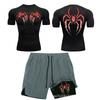 Wrestling T Shirt Set Mesh Shorts Printed Sports Suit Men Women Gym Workout