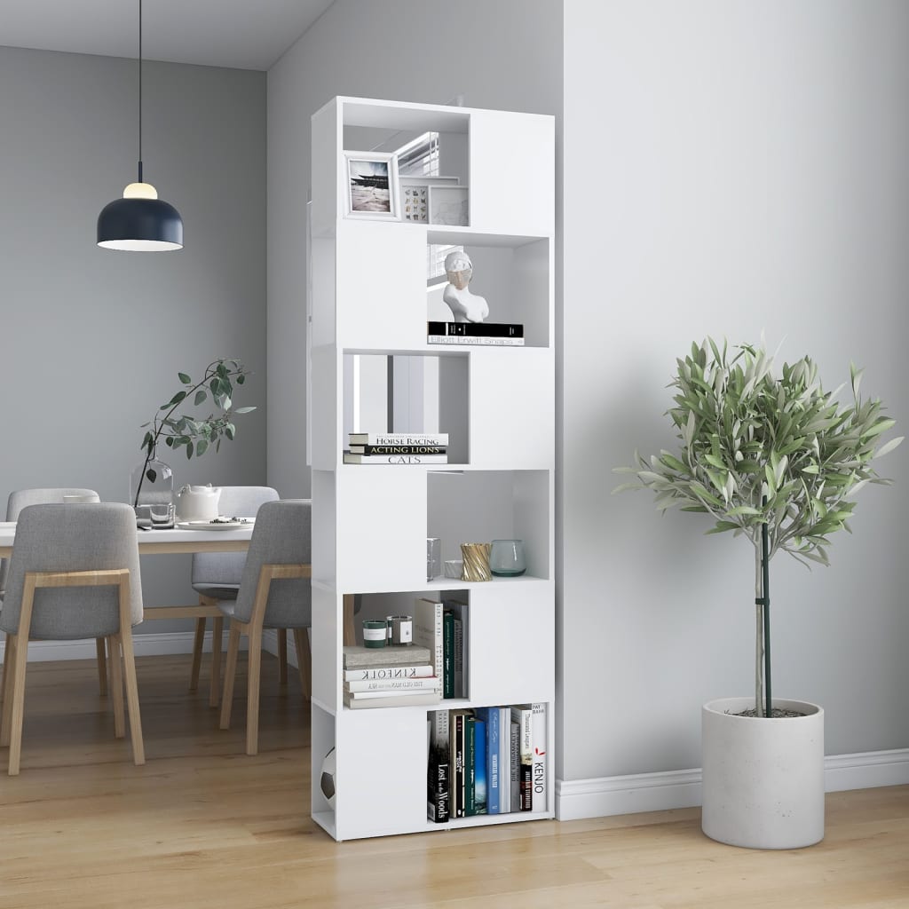 Modernes kreatives Arbeitszimmer-Bücherregal, vertikales Regal für das Wohnzimmer, Eingangsregal, multifunktionale offene Vitrine, 60 x 24 x 186 cm