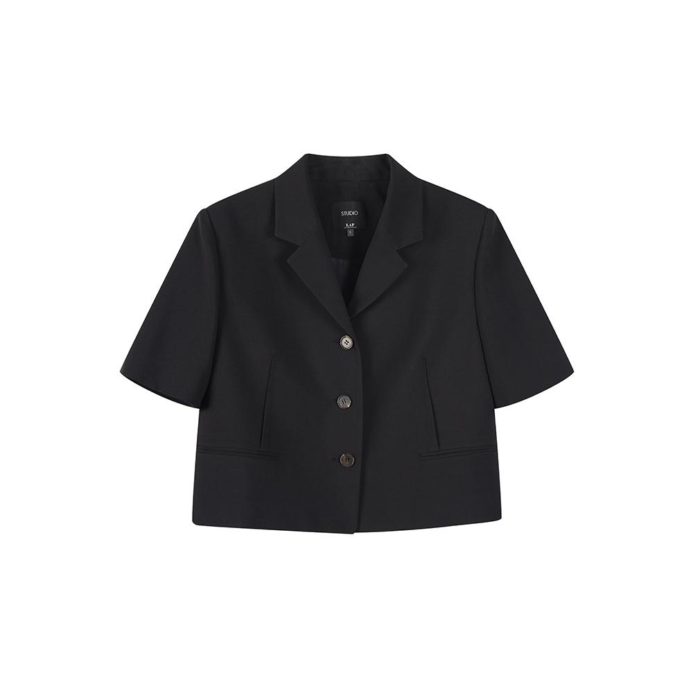 Lap Welt Pocket Short Sleeve Crop Jacket As2Wj464