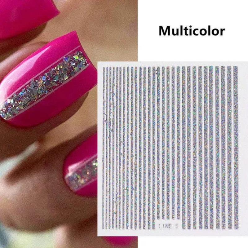1 Sheet DIY Lines Nail Stickers Nails Art Manicure Decor Sticker Decal