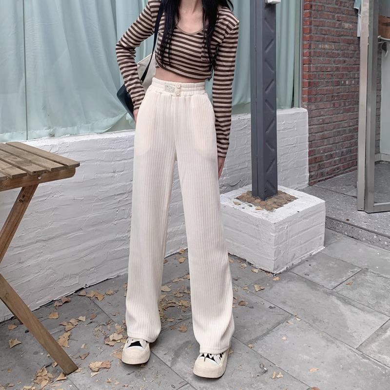 

Petite Women s White Narrow & Wide-Leg Chenille Pants, Autumn/Winter 2025145 - Straight-Leg Casual Style XL (121-130 lbs)