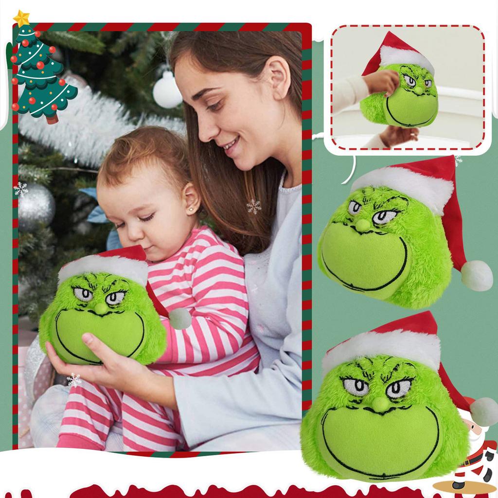 Soft Plush Toy with Santa Hat for Holiday Decorations and Gifts Unique Character Design Stuffed Pillow for Home Office and Kids Room