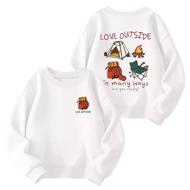 Kids' Cartoon Print Crew Neck Sweatshirt – Casual, Lightweight, Spring/Autumn 2025