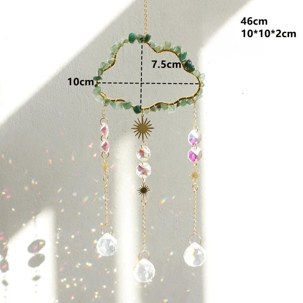 Natural  Crystal Sun Catchers Home Decor Cloud Crystal Wind Chimes Room Outdoor Garden Hanging Decorations Home Decor Items Gift