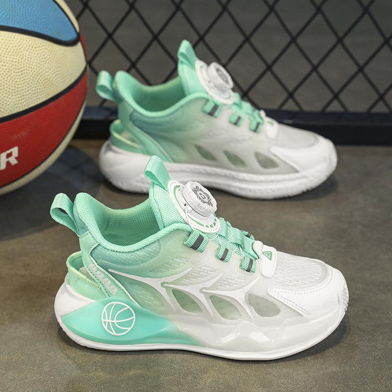 Classmates Boys Summer Single Mesh Breathable Soft Bottom Older Children Rotating Buckle Hollow Frame Shoes Children's Physical Education Sneakers
