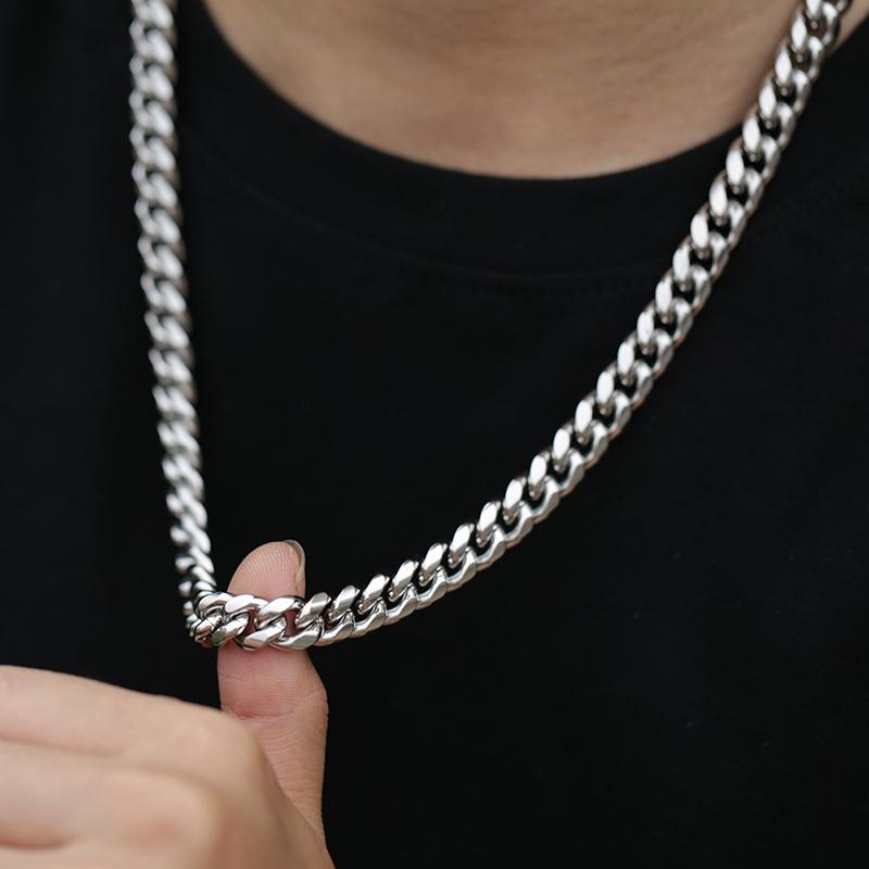 5/6/8/10/12/14mm Cuban Chain Bracelet for Men & Women Stainless Steel Curb Link Chain Wristband Durable Unisex Jewelry Gift