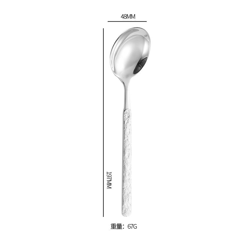 Stainless steel tableware set 304 stainless steel tableware tableware ins wind creative stone pattern knife, fork and spoon stainless steel tableware