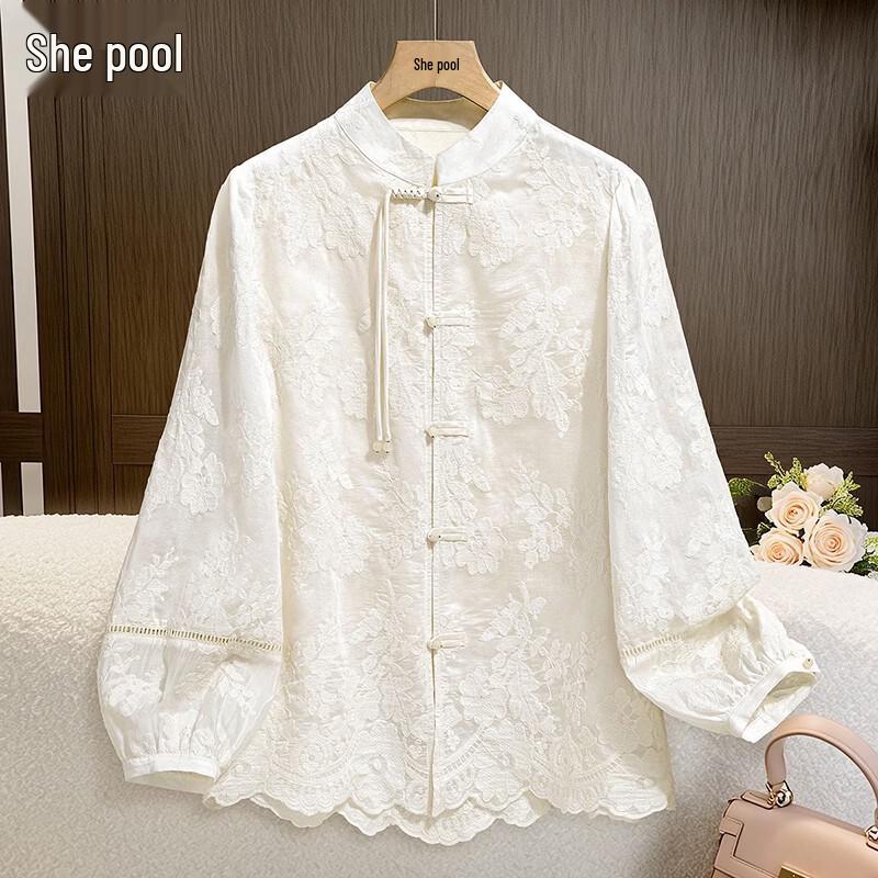 Women s New Chinese Style Lyocell Embroidered Blouse M