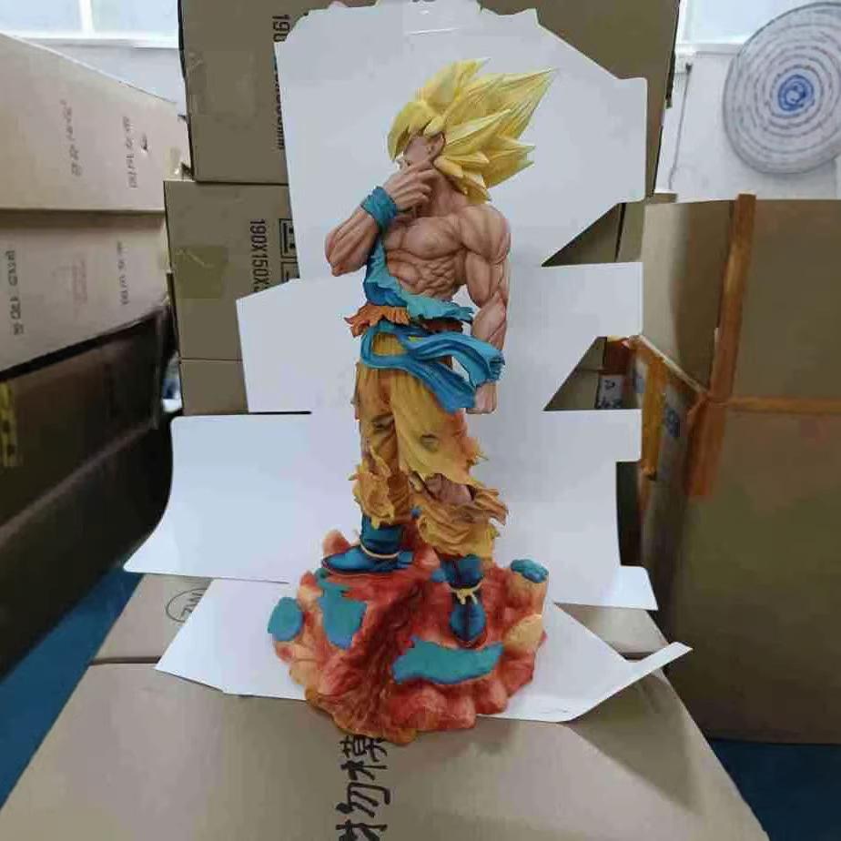 

Super Saiyan Pinch Face Battle Damaged Goku Pvc Action Figure 38cm Collectable Dragon Ball With Blister Box Anime Fans Toy Gifts Premium Quality