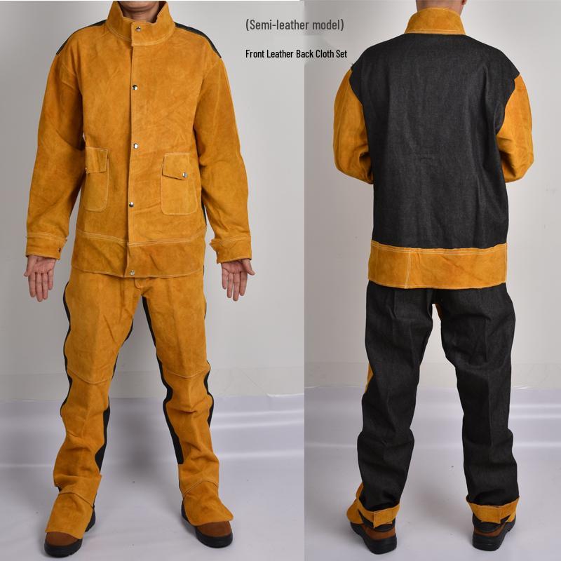 Kurtka spawalnicza ze skóry bydlęcej: Odporny na ciepło, Ochrona przed poparzeniem, Ochrona przed łukiem spawalniczym, Izolowana skóra dla spawaczy.