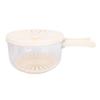 Fruit Washing Bowl with Strainer and Lid Thickened Drain Basket Colander Storage Box for Kitchen Folding Handle