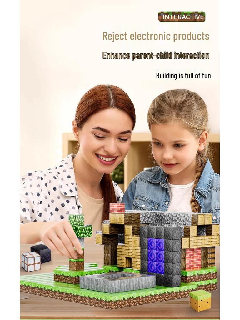 Magnetic Cube Building Blocks - Strong Force Puzzle Toy for Boys & Architectural Models