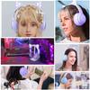 Cat Ear Wireless Headphones, Bluetooth 5.1 Noise Cancelling Headphones, Dual-Use Wired and Wireless, Cat Ear Headphones with LED Lights, Sparkling